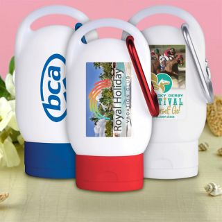 Custom Imprinted 30 SPF Sunscreen Lotions with Carabiner