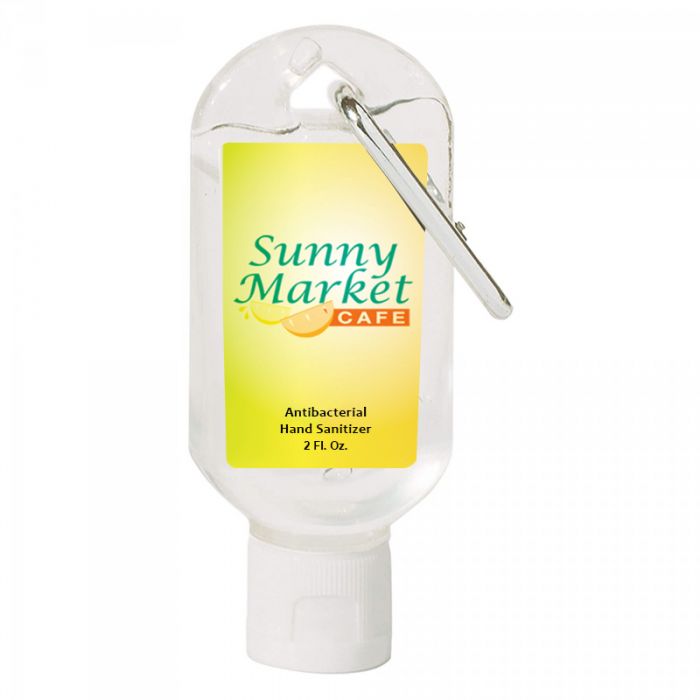 Promotional 2 Oz Hand Sanitizers with Carabiner