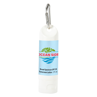 2 Oz SPF 30 Sunscreen Lotion Carabiner Bottles