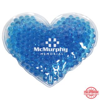 Printed Aqua Pearls Large Heart Shaped Hot and Cold Gel...