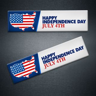 11.5x3 Independence Day Car Truck Auto Vehicle Signs Outdoor Magnets 30 Mil Round Corners