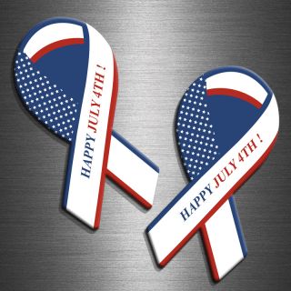 2x4.13 Patriotic Ribbon Shaped Magnets 20 Mil