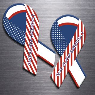 3.8x8 Printed Patriotic Ribbon Shaped Magnets 20 Mil