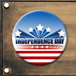 4 Inch Circle Shape Independence Day Magnets 20 Mil