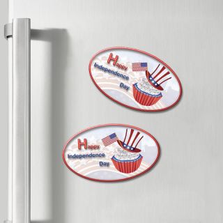5x3 Independence Day Oval Shape Magnets 20 Mil