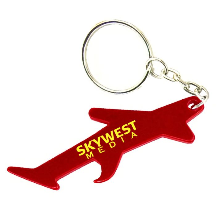 Personalized Plane / Aircraft Shape Bottle Opener Keychains
