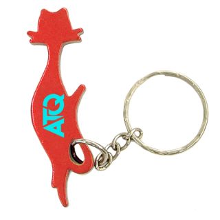 Printed Cat Shape Bottle Opener Keychains