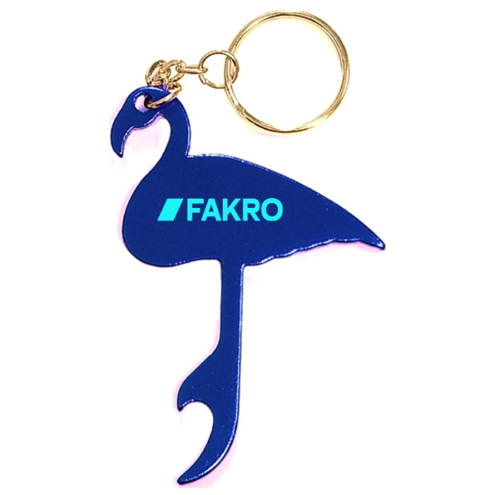 Custom Flamingo Shape Bottle Opener Keychains