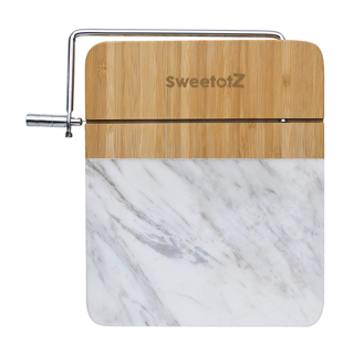 Marble and Bamboo Cheese Cutting Boards with Slicer