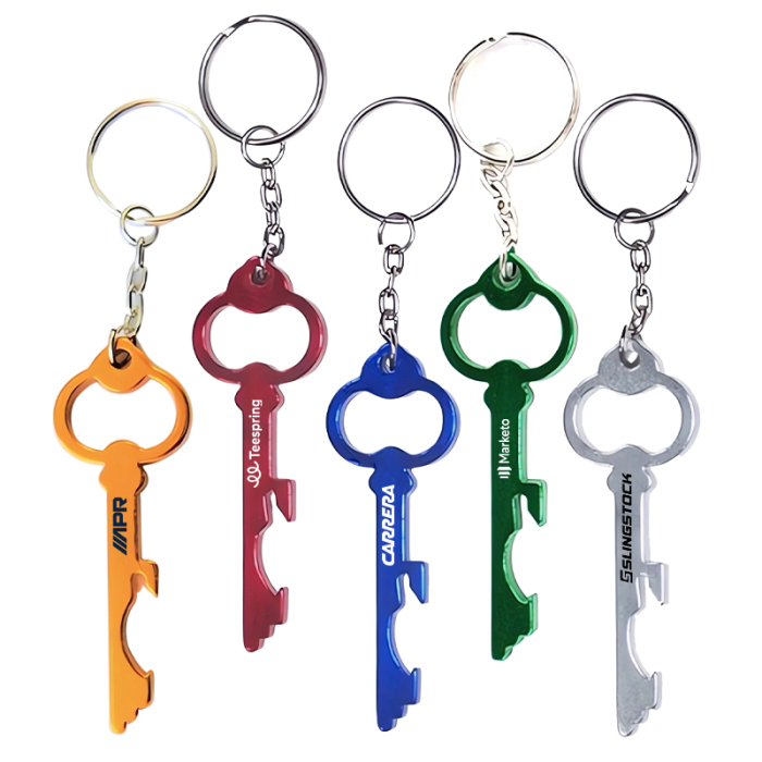 Personalized Key Shaped Bottle Opener Keychains