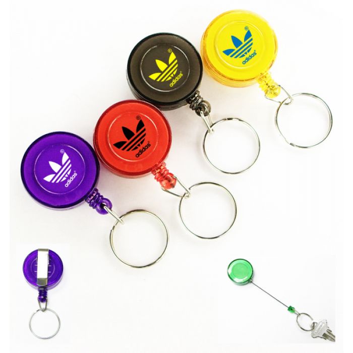 Customized Round 24 Inch Retractable Keychains Holder