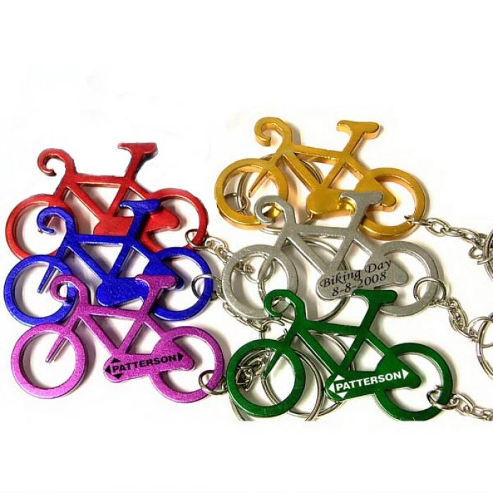 Promotional Bike Shaped Bottle Opener Keychains