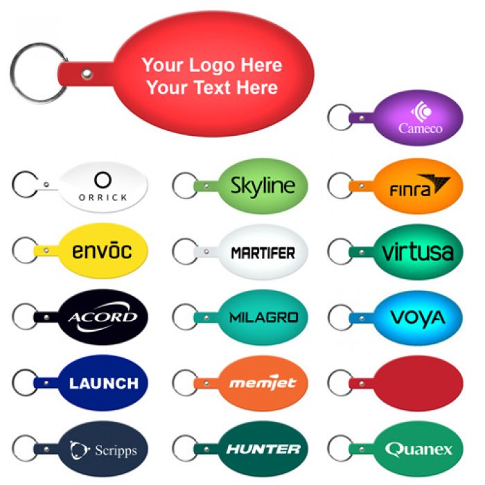 Personalized Large Oval Shaped Flexible Key Tags