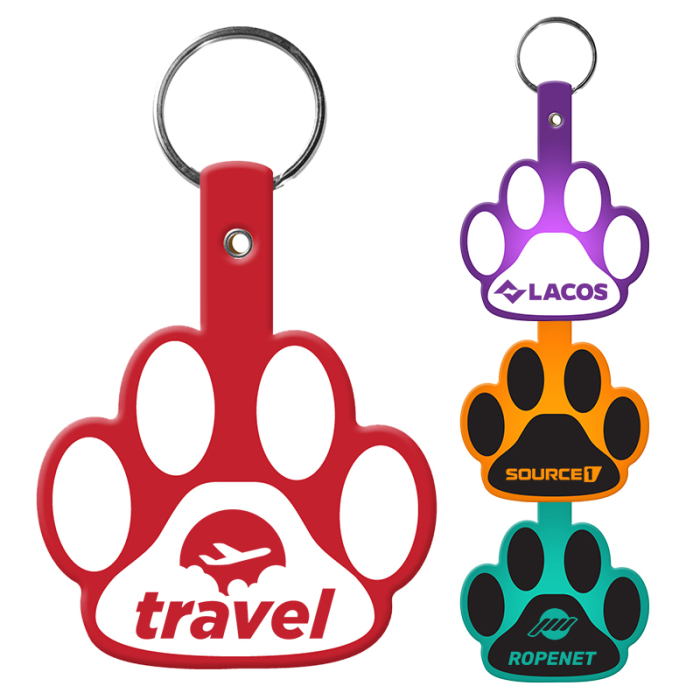 Personalized Paw Shaped Flexible Key Tags