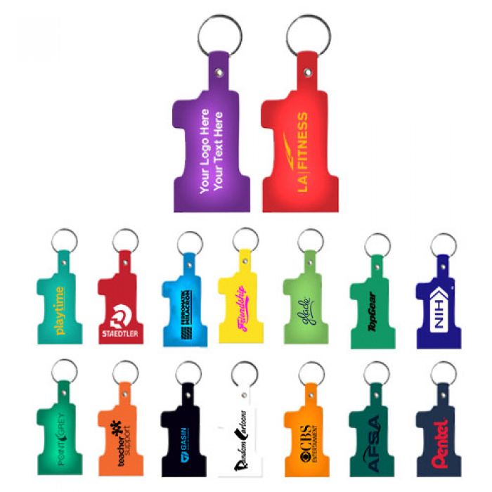 Promotional Number 1 Shaped Flexible Key-Tags