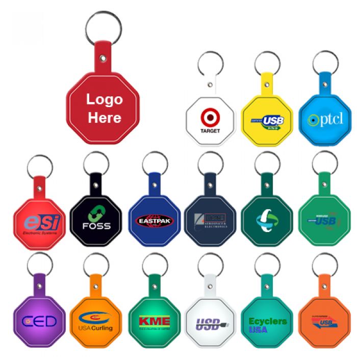 Promotional Stop Sign Shaped Flexible Key-Tags