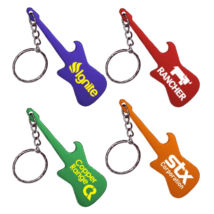 Custom Guitar Shaped Bottle Opener Keychains