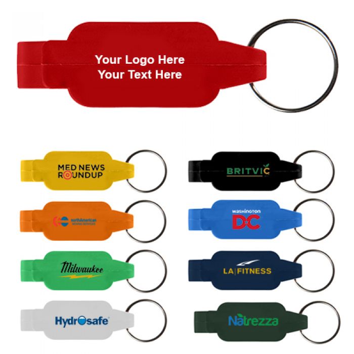 Promotional Rectangular Beverage Wrench Bottle & Can Opener Key Chains