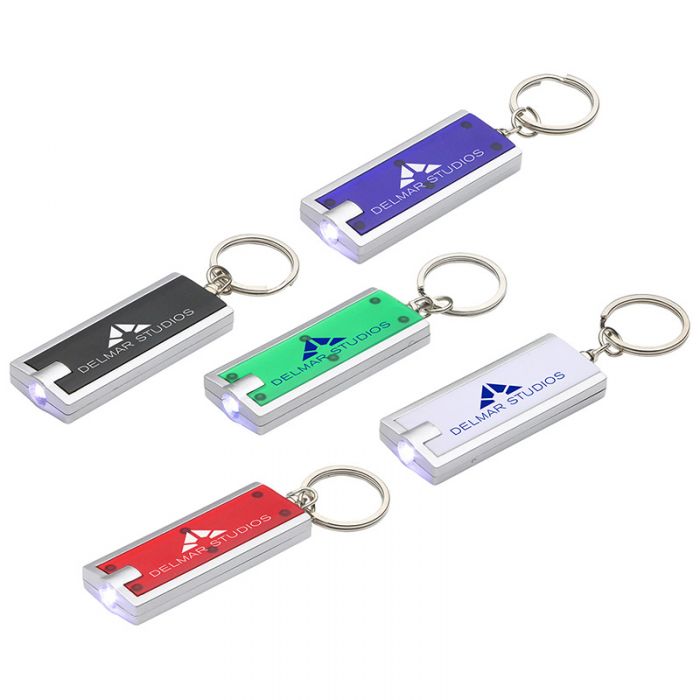 Custom Imprinted Simple Touch LED Keychain Flashlight