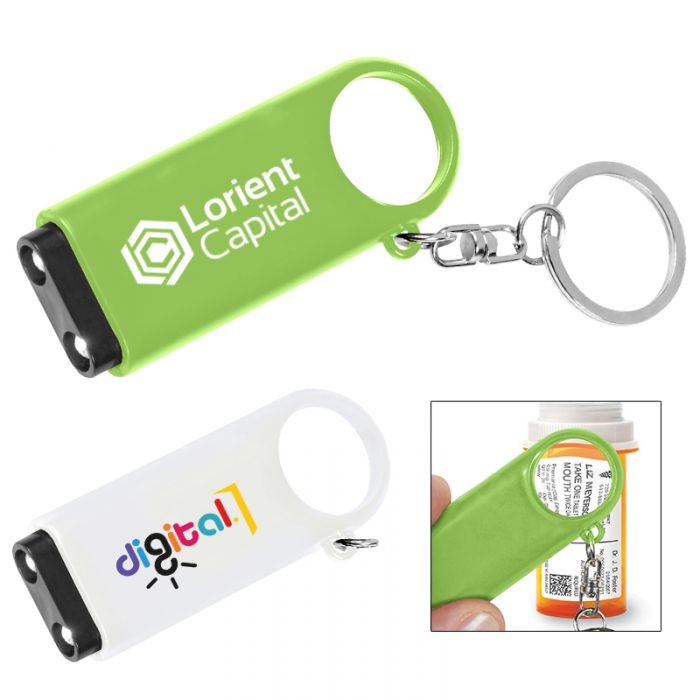 Customized Magnifier And LED Light Key Chains
