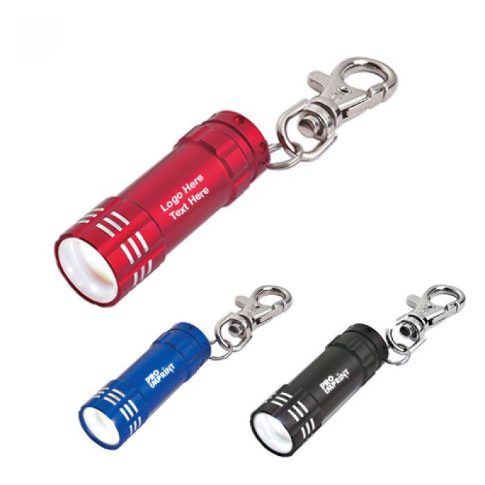 Customized Mini Aluminum LED Flashlight w/ Key Clip