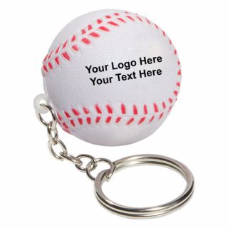 Printed Baseball Stress Ball Keychains