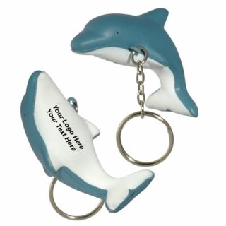 Dolphin Shaped Stress Ball Keychains