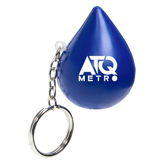 Promotional Droplet Shaped Stress Ball Keychains