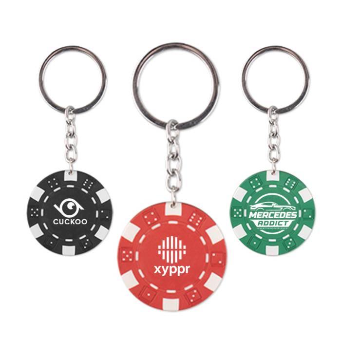 Custom Printed Poker Chip Keychains