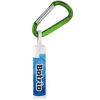 SPF 30 Soy Lip Balm White Tube with Carabiner Clip