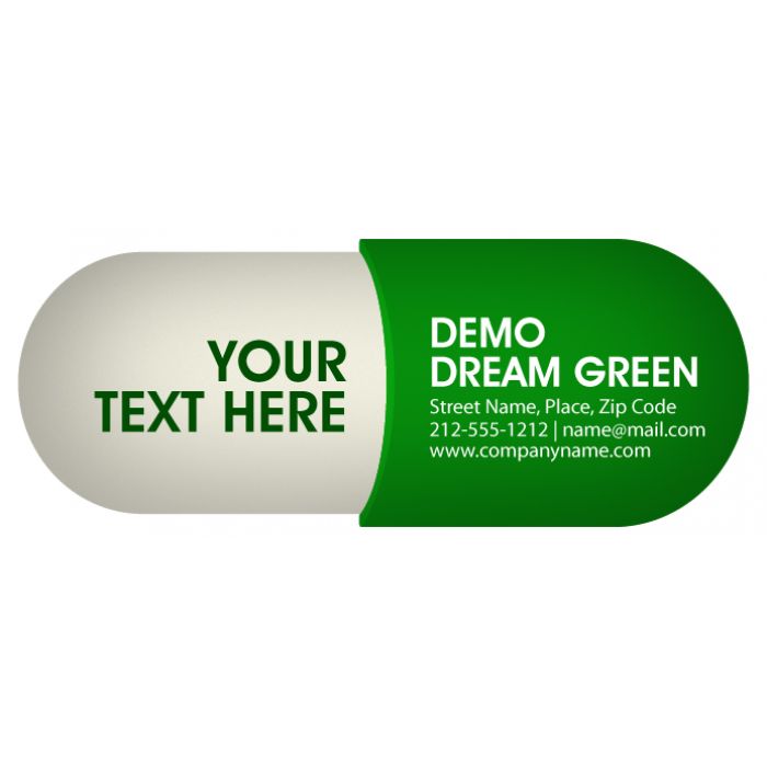 5.125 x 1.925 Inch Customized Pill Capsule Shape Magnets 20 Mil