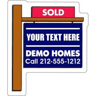 2.25x2.75 Printed Real Estate Sold Sign Shape Magnets