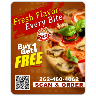 3x4 ized Pizza Magnets 20 Mil Round Corners
