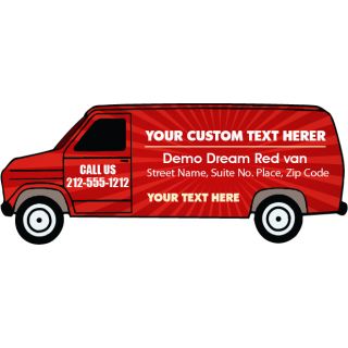 4.125x1.875 Van Shape Magnets 20 Mil