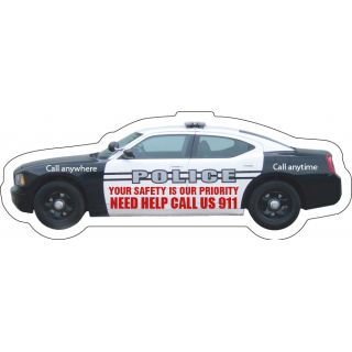 4.5x1.65 Police Car Shape Magnets 20 Mil