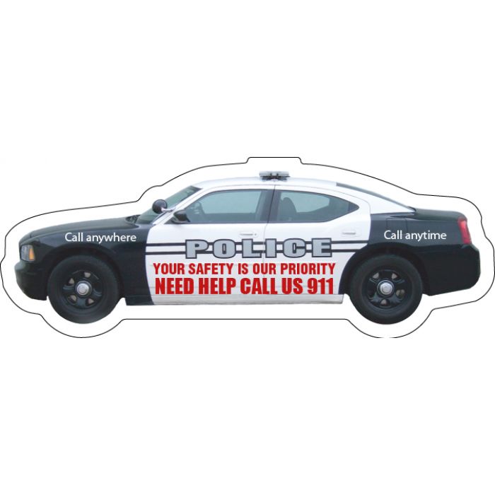 4.5x1.65 Custom Police Car Shape Magnets 20 Mil