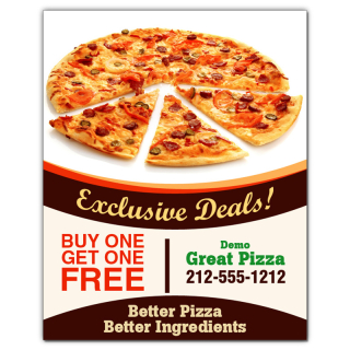 4x5 Inch Printed Pizza Squares Magnets 20 Mil Square...