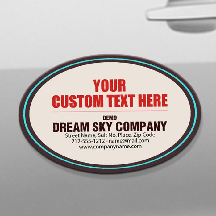 6.5x4.25 Inch Custom Oval Shape Outdoor Safe Car Magnets 30 Mil