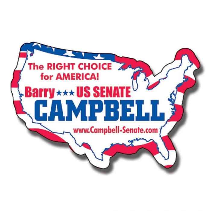 3.5x2.34 Promotional United States Shape Political Magnets 20 Mil