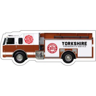 5.125x1.9 ized Fire Department Truck Shape Magnets 20 Mil