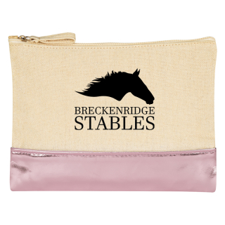 12 Oz Cotton Cosmetic Bags with Metallic Accent