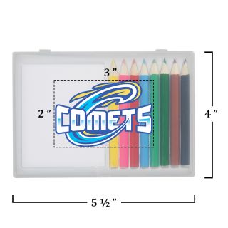 Printed 8 Piece Colored Pencil Art Set in Case
