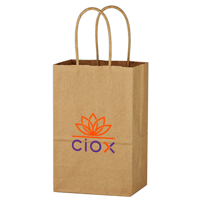 Custom Printed Kraft Paper Brown Shopping Bags