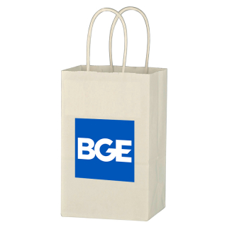 Custom Printed Kraft Paper White Shopping Bags
