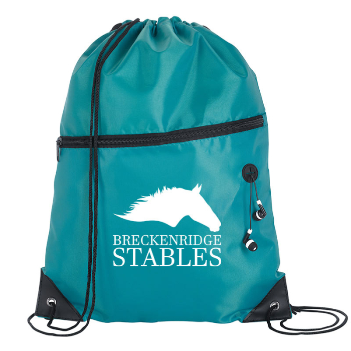 Promotional Front Zip Drawstring Backpacks