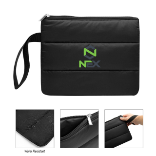 Printed Luxe Puffer Wristlet Pouches