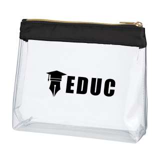 Sadie Satin Clear Cosmetic Bags