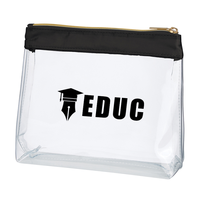 Promotional Sadie Satin Clear Cosmetic Bags
