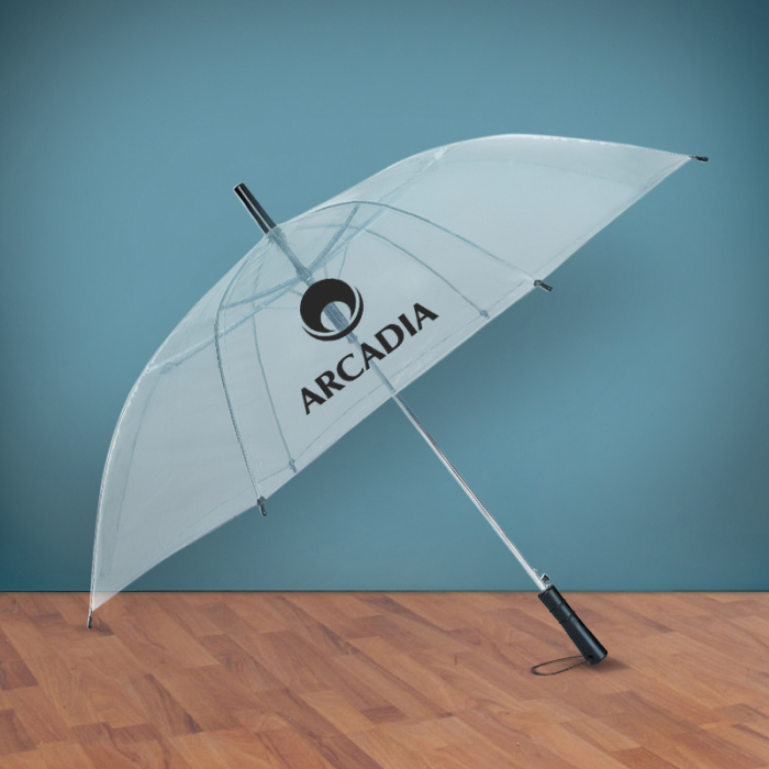 46 inch Arc Custom Printed Clear Umbrellas