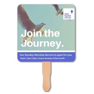 Printed Hand Fans Square Shaped Full Color